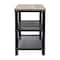 Flash Furniture Easton 3-Tier Wooden Entryway Bench, Mesh Shoe Storage Shelves, Weathered Wood, Black Metal Frame HGWA-BCH-MTL-3T-WEATH-GG - alternate 2